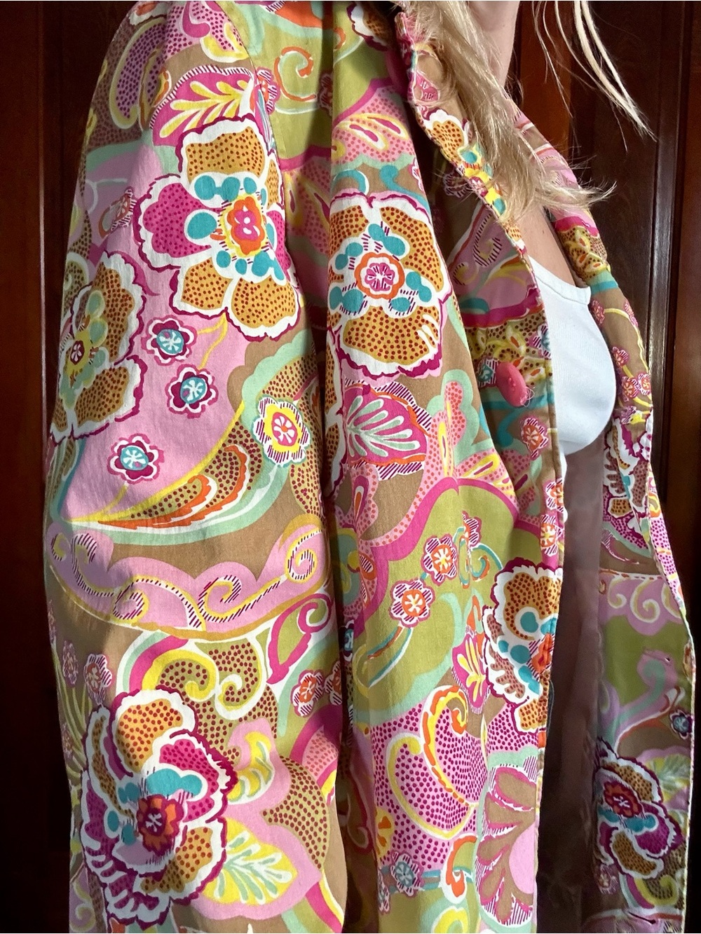 Harve Benard Pink Floral Paisley Coat - Picture 4 of 8
